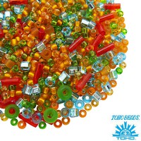  TOHO Beads Mix,  3228 Haiku - Orange/Green/Blue, 10 / 060574 - 99 